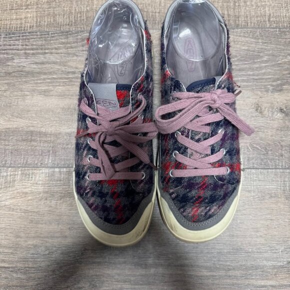 Keen Elsa Plaid Houndstooth Wool Sneaker Women's Size 10 - Picture 2 of 6